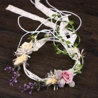 Свадебный волосы Венок, ткань, с Сатиновая лента, Форма цветка, Для Bridal, 450mm, продается PC