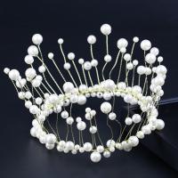 Bridal Tiaras, ABS Plastic Pearl, gold color plated, for bridal, lead & cadmium free 