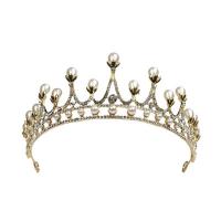 Bridal Tiaras, Zinc Alloy, with ABS Plastic Pearl, rose gold color plated, for bridal & with rhinestone, lead & cadmium free 