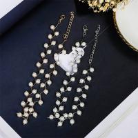 Zinc Alloy Choker Necklace, with Glass Pearl, with 3.9Inch extender chain, plated, for woman 5mm Approx 11.8 Inch 