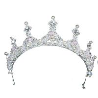 Bridal Tiaras, Zinc Alloy, with ABS Plastic Pearl & Crystal, plated, for bridal & faceted & with rhinestone lead & cadmium free 