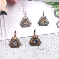 Zinc Alloy Lever Back Earring, with Abalone Shell, Geometrical Pattern, plated, for woman 