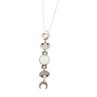 Zinc Alloy Necklace, with Sea Opal, silver color plated, ball chain & for woman Approx 19.6 Inch 