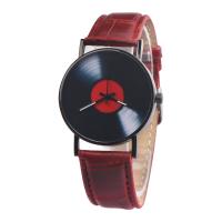Unisex Wrist Watch, PU Leather, with zinc alloy dial & Glass, plated 9mm Approx 9.6 Inch 