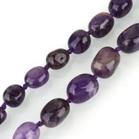 Natural Amethyst Beads, Oval, 9-20x7-14x6-14mm Approx 1.5mm Approx 18 Inch, Approx 