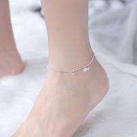 925 Sterling Silver Anklet, with 1.18lnch extender chain, ball chain & for woman Approx 7.5 Inch 