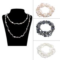 perle d'eau douce cultivée collier de chandail, avec perles de rocaille en verre, pour femme, plus de couleurs à choisir Environ 47 pouce, Vendu par brin
