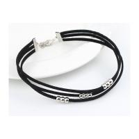 Velveteen Choker Necklace, with Zinc Alloy, with 1.5lnch extender chain, plated, for woman Approx 14 Inch 