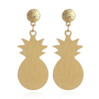 Aluminum Drop Earring, Aluminum Alloy, Pineapple, gold color plated, for woman 