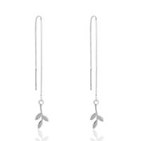 Sterling Silver Thread Through Earrings, 925 Sterling Silver, Branch, for woman 
