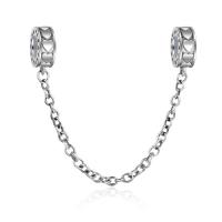 Thailand Sterling Silver European Safety Chain, without troll, 60mm Approx 3mm 