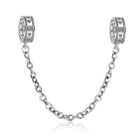 Thailand Sterling Silver European Safety Chain, without troll, 60mm Approx 3mm 