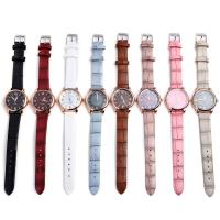Uhrenarbänder für Frauen, PU Leder, mit Zinklegierung Zifferblatt & Glas, chinesische Bewegung, plattiert, einstellbar, keine, 16x8x35mm, verkauft von PC