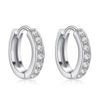 Sterling Silver Huggie Hoop Earring, 925 Sterling Silver, micro pave cubic zirconia & for woman 