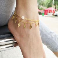 Zinc Alloy Anklet, plated, oval chain & for woman Approx 7.8 Inch 