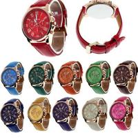 Unisex Wrist Watch, PU Leather, with zinc alloy dial & Glass Approx 8 Inch 