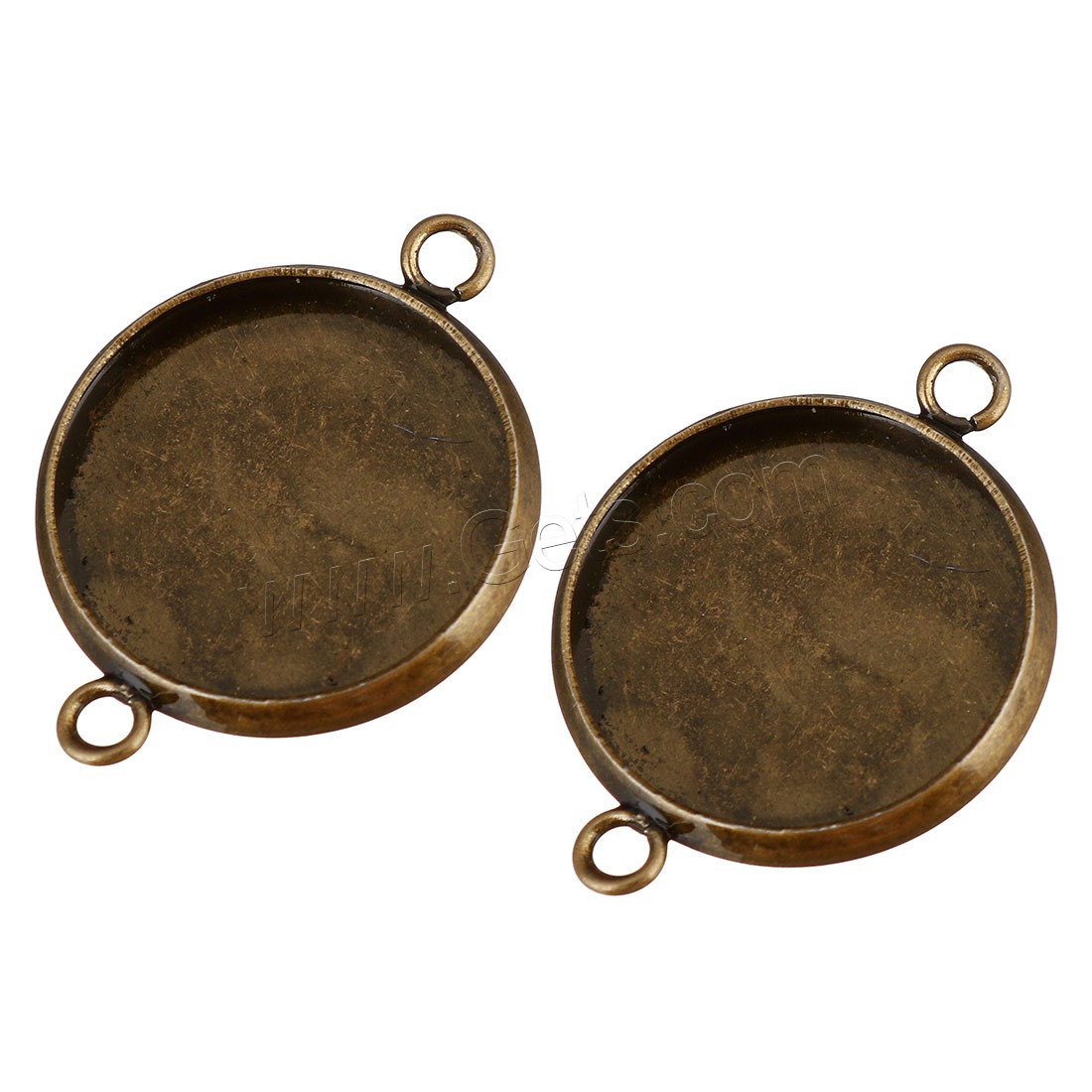 Stainless Steel Connector Setting, Flat Round, antique bronze color plated, different size for choice & 1/1 loop, Hole:Approx 2mm, Sold By PC