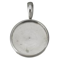 Stainless Steel Pendant Setting, Flat Round, original color Approx Inner Approx 18mm 
