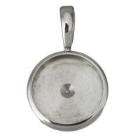 Stainless Steel Pendant Setting, Flat Round, original color Approx Inner Approx 14mm 