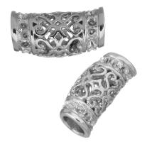 Stainless Steel Curved Tube Beads Setting, hollow, original color Approx 6mm, Inner Approx 2mm 