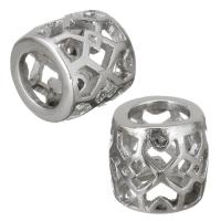 Stainless Steel Large Hole Beads, Drum, hollow, original color Approx 6mm 
