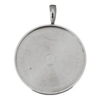 Stainless Steel Pendant Setting, Flat Round, original color Approx Inner Approx 30mm 