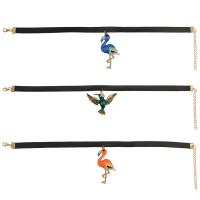 Fashion Choker Necklace, Zinc Alloy, with 2.7inch extender chain, Animal, gold color plated & for woman & enamel & with rhinestone Approx 13 Inch 