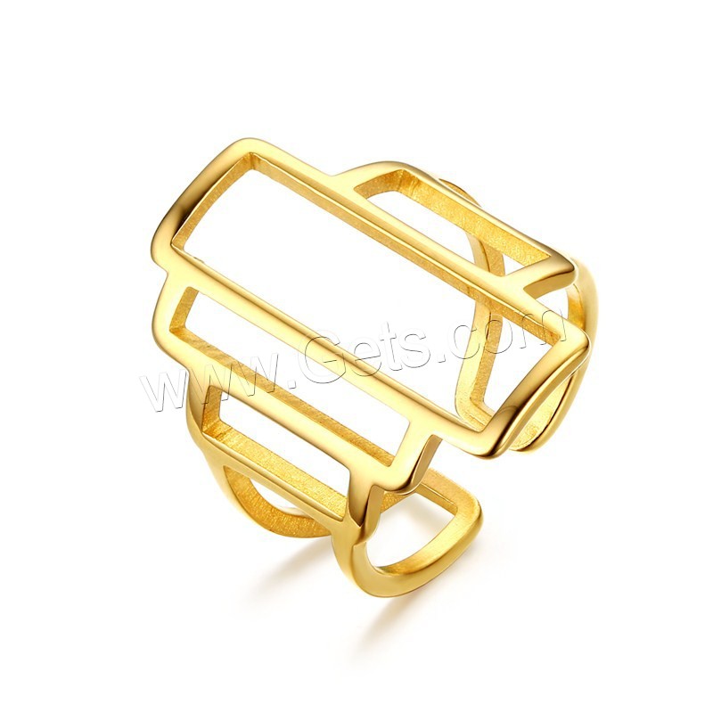 Stainless Steel Finger Ring, gold color plated, adjustable & different size for choice & for woman, 24mm, Sold By PC
