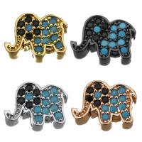 Cubic Zirconia Micro Pave Brass Connector, Elephant, plated, micro pave cubic zirconia & 1/1 loop Approx 2mm 