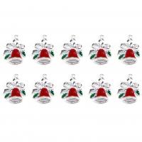 Zinc Alloy Bracelet Findings, Christmas Bell, silver color plated, enamel, 21mm Approx 0.5mm 