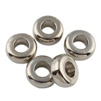 Zinc Alloy Large Hole Beads, silver color plated, lead & cadmium free Approx 10mm 