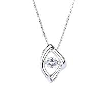 Cubic Zirconia Sterling Silver Pendants, 925 Sterling Silver, platinum plated, for woman & with cubic zirconia Approx 0.5mm 