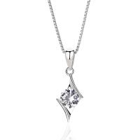 Cubic Zirconia Sterling Silver Pendants, 925 Sterling Silver, platinum plated, for woman & with cubic zirconia Approx 5mm 