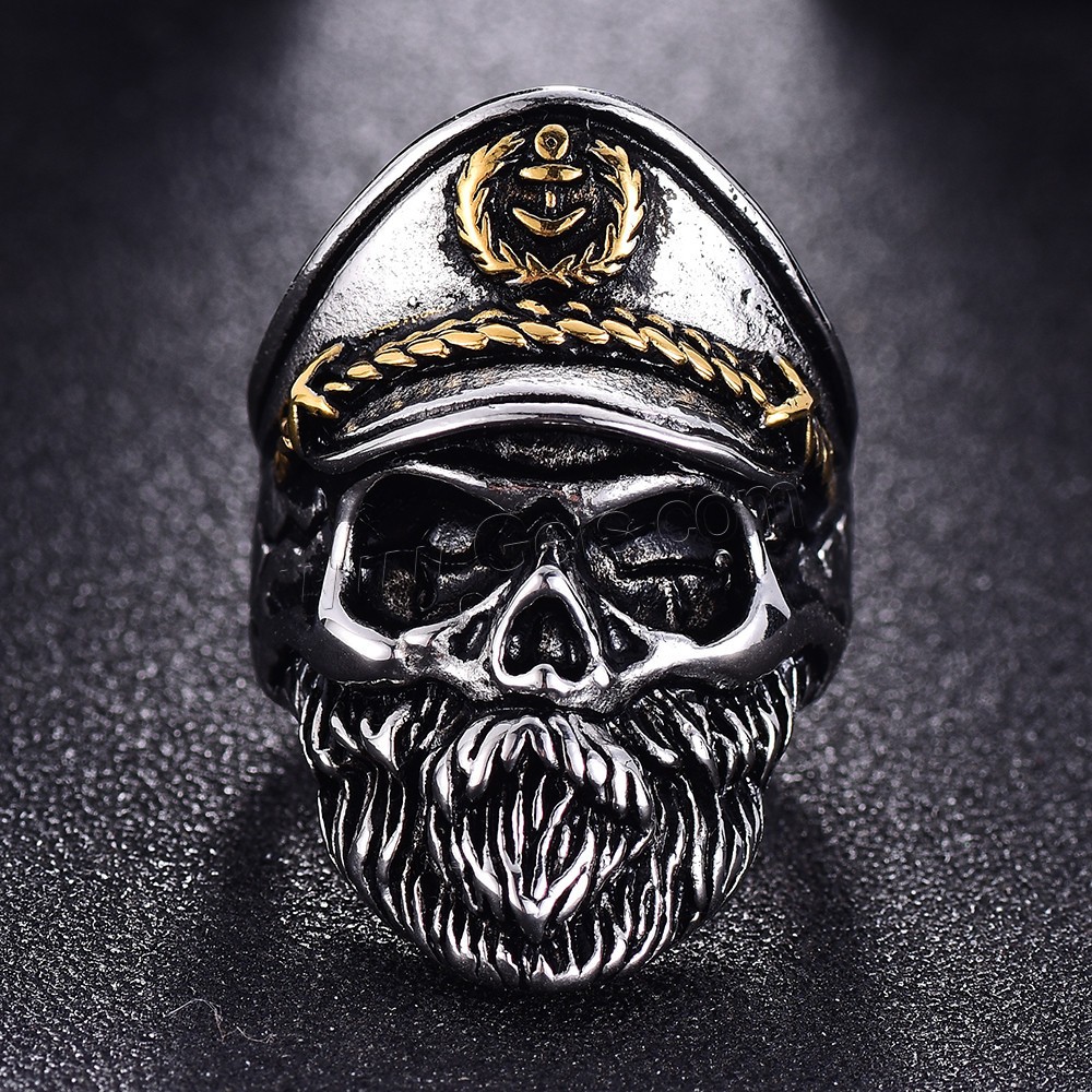 Zinc Alloy Finger Ring, Skull, plated, different size for choice & for man, 24mm, Sold By PC