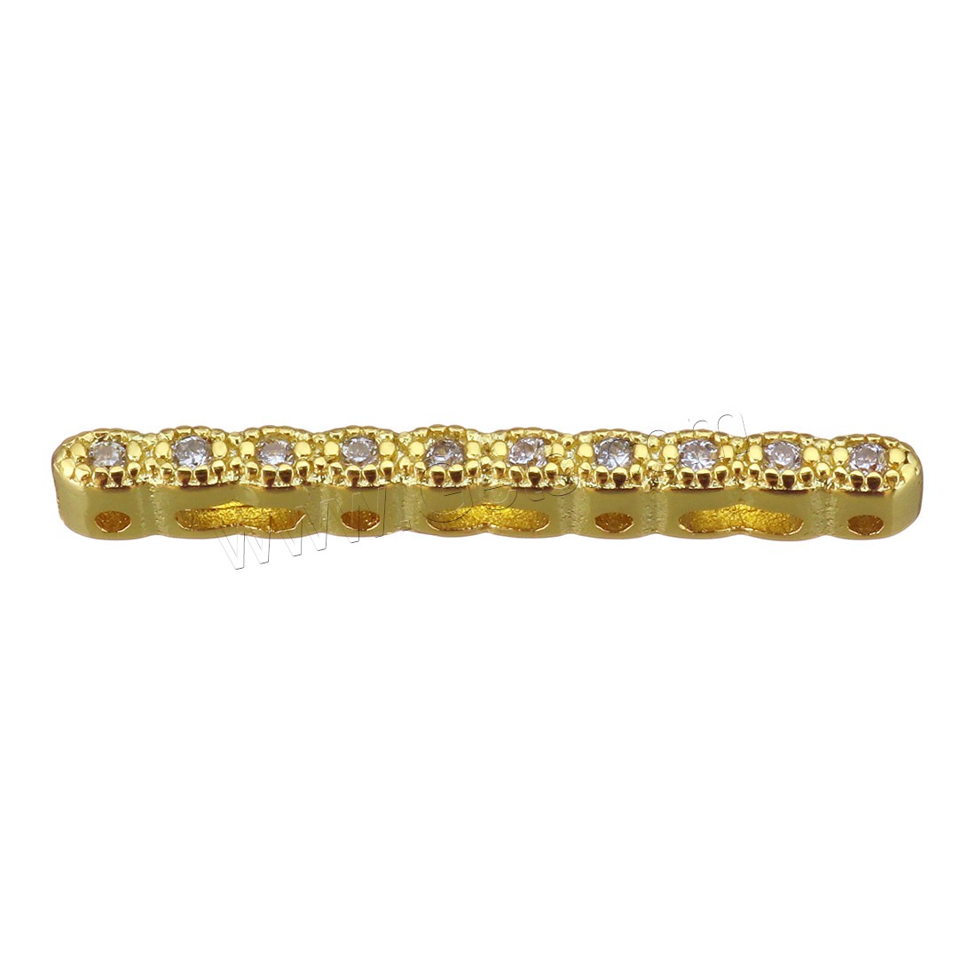 Brass Spacer Bar, plated, multihole & different size for choice & micro pave cubic zirconia, more colors for choice, Sold By PC