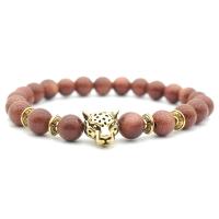 Goldstone Bracelet, with Zinc Alloy, Tiger, plated, Unisex 8mm Approx 7 Inch 
