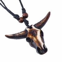 Resin Sweater Necklace, with Linen, Horn, Unisex Approx 31.5 Inch 