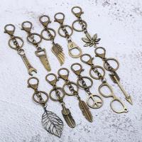 alliage de zinc porte-clés, Plaqué de couleur de bronze antique, styles différents pour le choix, 150mm, Vendu par PC