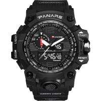 PANARS® Watch Collection, PU Rubber, with Stainless Steel & Acrylic, plated, break proof & multifunctional & adjustable & LED & for man & waterproof & luminated 27mm Approx 10 Inch 