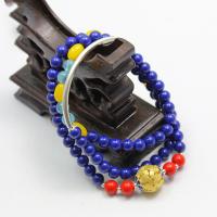 Blue Ore Wrap Bracelet, with Zinc Alloy, plated, for woman & multi-strand 6mm Approx 21 Inch 
