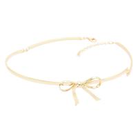 Zinc Alloy Choker Necklace, with 2inch extender chain, Bowknot, gold color plated, adjustable & for woman Approx 13 Inch 