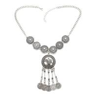 Zinc Alloy Necklace, with 2inch extender chain, antique silver color plated, adjustable & twist oval chain Approx 18.5 Inch 