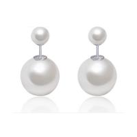 925 Sterling Silver Double Faced Stud Earring, with Shell Pearl & for woman 