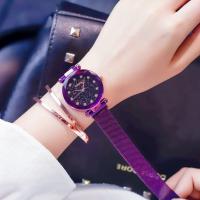女性向けの腕時計ブレスレット, ガラス, とともに 亜鉛合金, 中国の動き, メッキ, 星空デザイン & 女性用 & ライン石のある, 無色, 33mm, 長さ:約 8.6 インチ, 売り手 パソコン