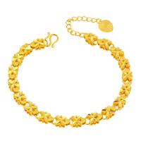 Copper Alloy Bracelet, gold color plated, for woman, 6mm Approx 9.8 Inch 