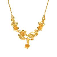 Kupferlegierung Halskette, mit Verlängerungskettchen von 1.18inch, goldfarben plattiert, für Frau, 60x40mm, Länge:ca. 17.7 ZollInch, verkauft von Strang