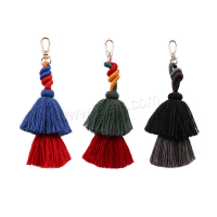 Zinc Alloy Bag Pendant, with Cotton Thread, Tassel, rose gold color plated 