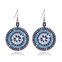 Zinc Alloy Drop Earring, with Glass Seed Beads, for woman 