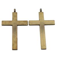 Pendentifs croix en alliage de zinc  , Plaqué de couleur de bronze antique, sans plomb et cadmium Environ 2mm, Vendu par PC