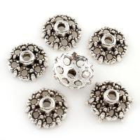 Zinc Alloy Bead Caps, Flower, antique silver color plated, hollow, lead & cadmium free Approx 1mm 